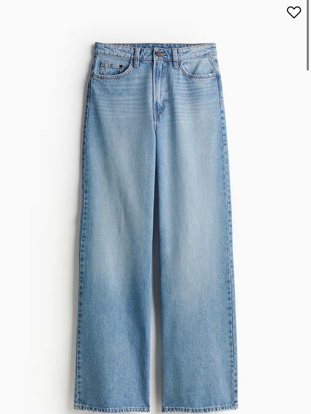 Wide Leg Light Blue Denim Jeans - Classic Casual Fit - Picture 3 of 5